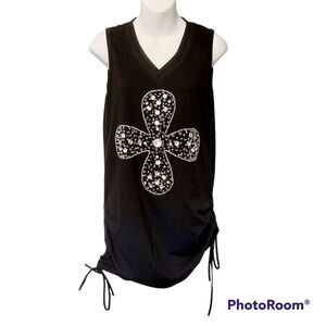 2/$20 Vintage black silver stones tank tops